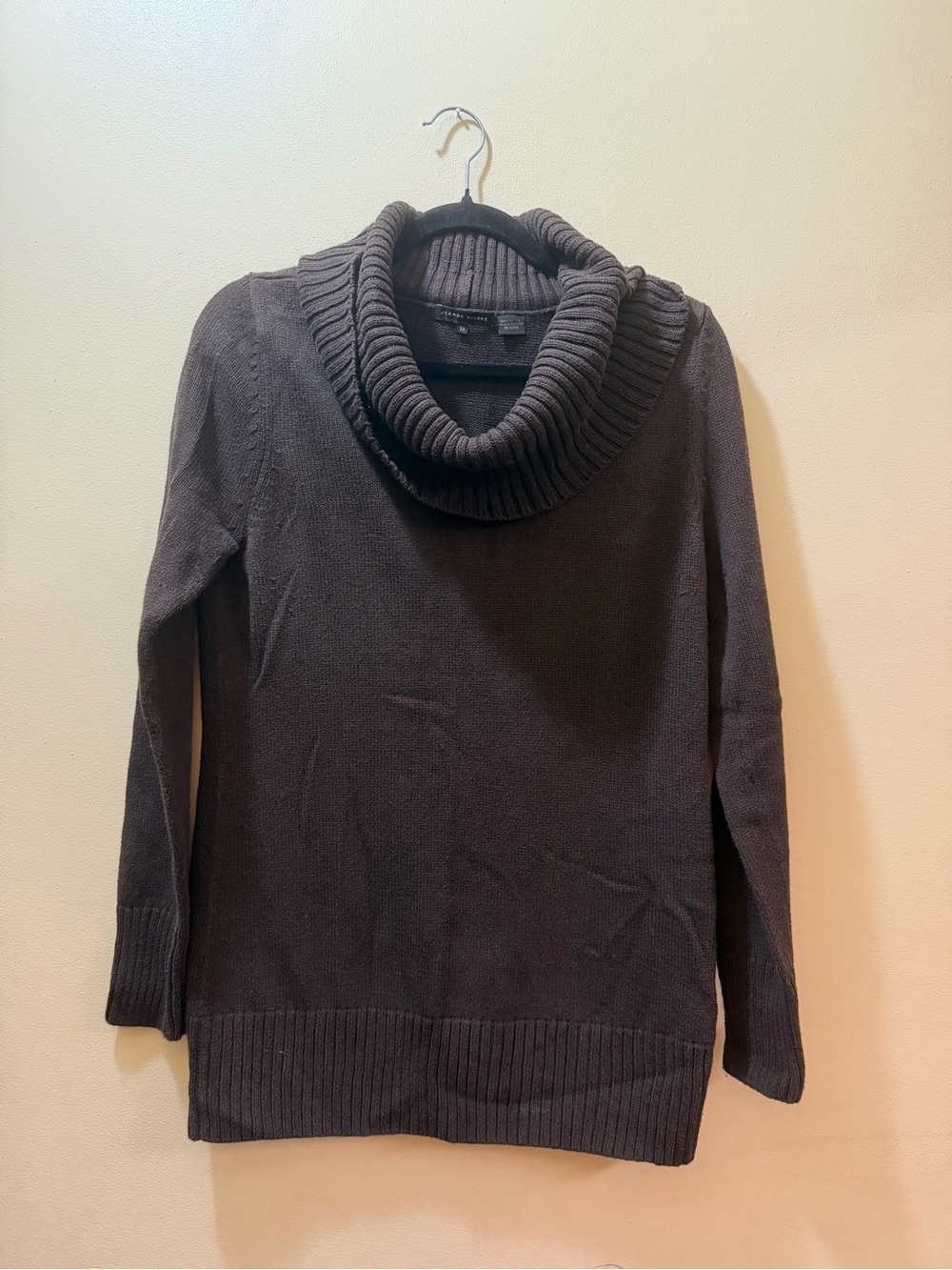 JEANNE PIERRE Cowl Neck Sweater - Dark Brown